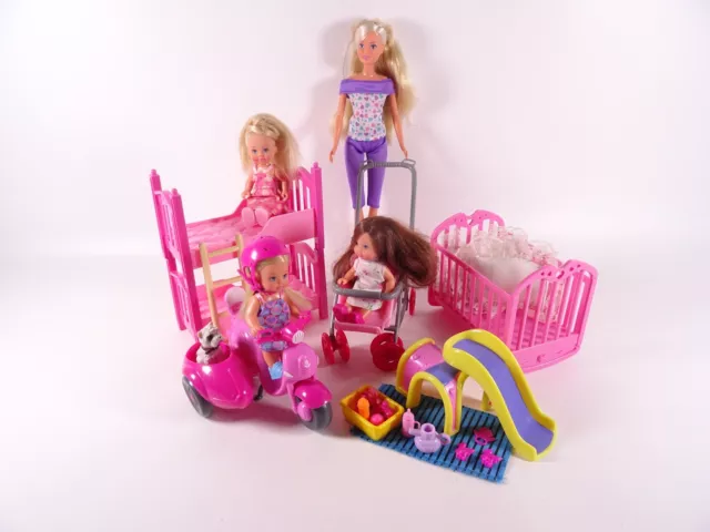 Simba Toys Steffi Love Konvolut Sammlung 5 Puppen Kinder-Zimmer Zubehör (13215)