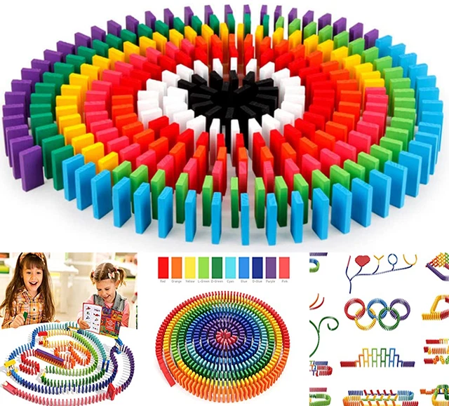 600er Holz Domino Rallye Bausätze Spiel Spielen Racing Lernspielzeug für Kinder.
