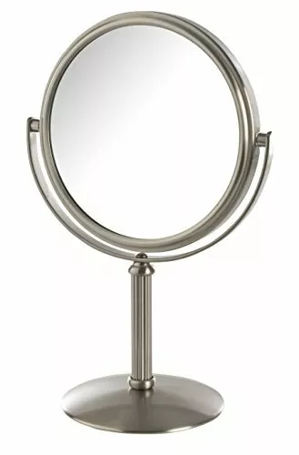 Jerdon MC105N Dual-Sided 5X/1X Magnification Table Top Makeup Mirror Nickel 9.5