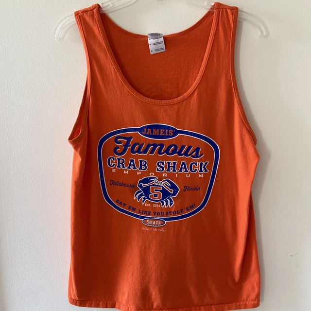 Jameis Famous Crab Shack Men Graphic Sleeveless workout Tank Top Orange M