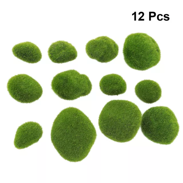 Japanese Garden Moss Balls - 12 Moss Stones for Bonsai and More