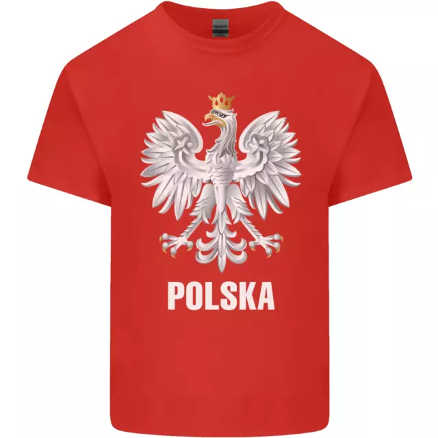 Polska Orzel Pologne Drapeau Lustrant Football Homme Coton T-Shirt Tee