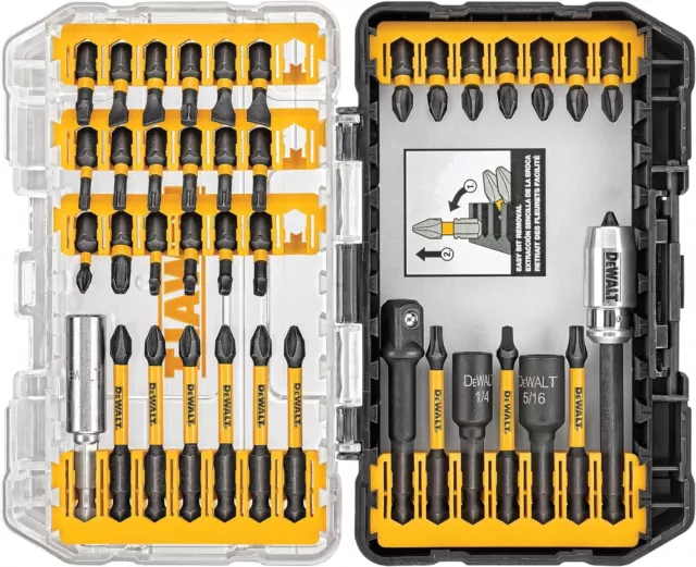 DeWalt 40 Piece Power Bit Set FlexTorq Impact Ready Socket Adapter & Nut Drivers