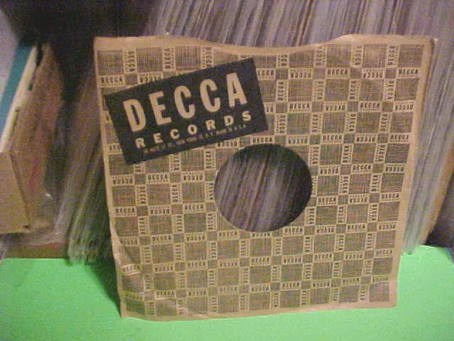 Vintage Decca Records Company Factory Paper Sleeve Only No Record 10 Inch.78 Rpm
