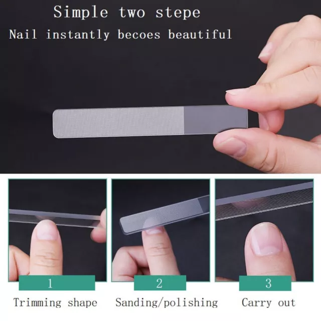 File Nail di vetro Polizzata Nano Nail Sanding Grinding Shiner Trasparente 3