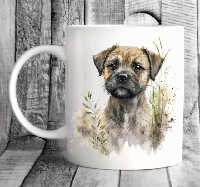 Pet Dog Mug, watercolour Border Terrier - Ideal Gift, Birthday, Christmas