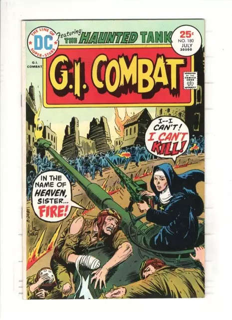 G.I. COMBAT #180 VF/NM, Haunted Tank, Joe Kubert cvr, Sam Glanzman art, DC 1975