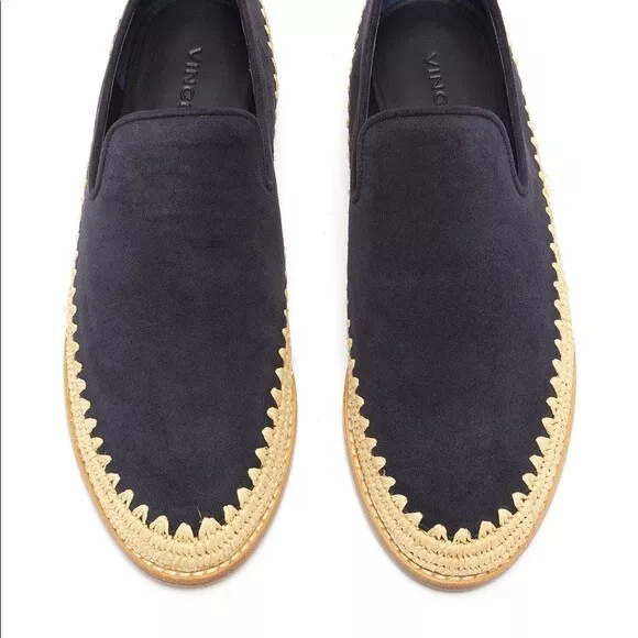 VINCE Jalen Espadrilles Slip On Navy Blue Suede Shoes Women's Size 9