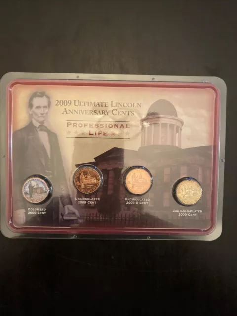 2009 Ultimate Lincoln Anniversary 4 Coin Set. “Professional Life of Lincoln.