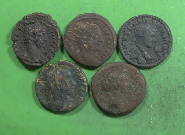 Group Lot of 5 Very Good Roman Provincial Bronze Coins 21 to 22 MM @PB831