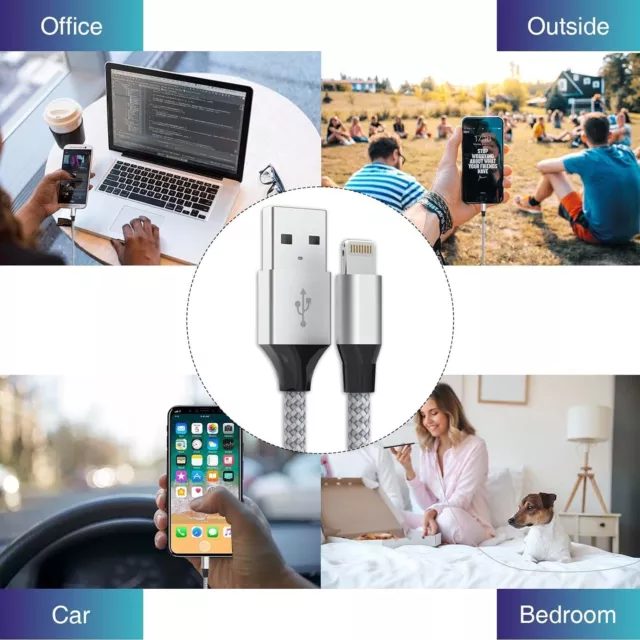 ✅6ft MFi Certified iPhone Charger - 3Pack for iPhone 14/13/12 ✅
