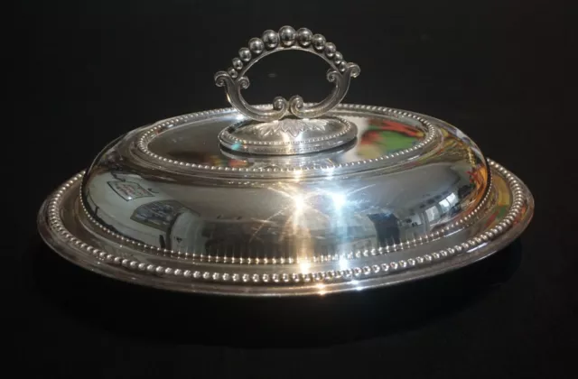 Antique Silver Plate Serving Dish With Lid - Poss William Hutton. c1900