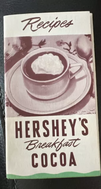 1948 Hershey's Breakfast Cocoa Recipes Fold-out 4-3/4 X 2-5/8