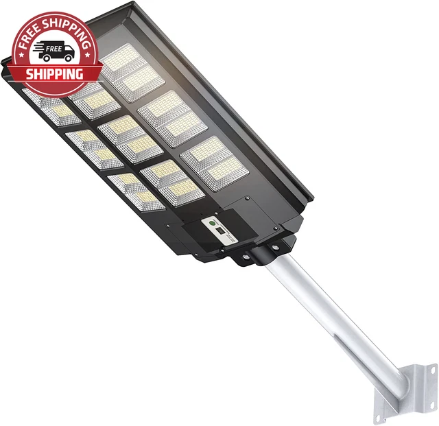 Solar Street Lights Outdoor - 1000W Solar Parking Lot Lights, 7000K LED Solar Li
