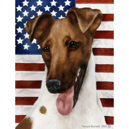 Patriotic (D2) Garden Flag - Light Tri Smooth Fox Terrier 323121