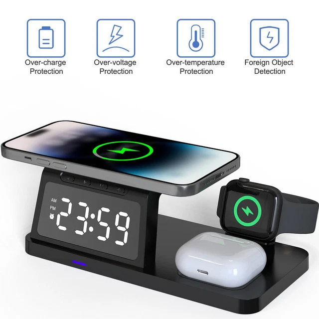 Wireless Charger Dock Stand 4in1 For Watch Air Pods iPhone 14 Pro 13 12