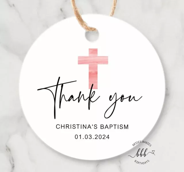 12 Thank You Gift Tags Favour Personalised Baptism Christening