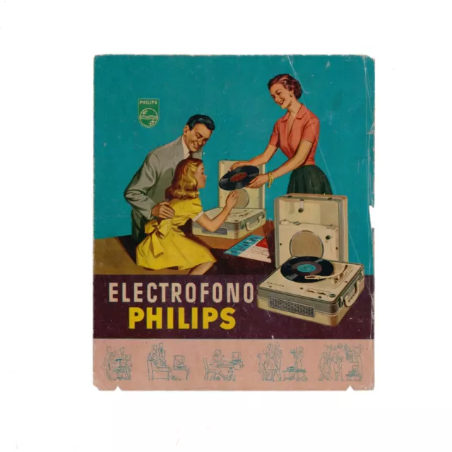 Cartel Antiguo Original Electrofono Philips