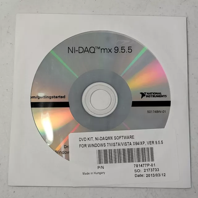 National Instruments DVD Software Kit, NI-DAQ mx 9.5.5 for Windows
