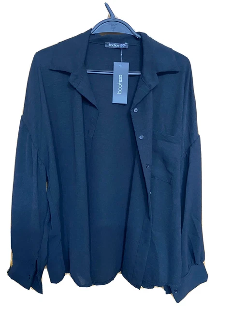 Blusa de maternidad negra para damas.  14.  Nuevo con etiquetas, boohoo