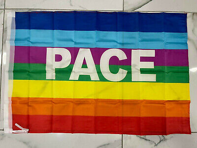 1 Bandiera della pace arcobaleno cm 60x90 pacifista flag movimento multicolore
