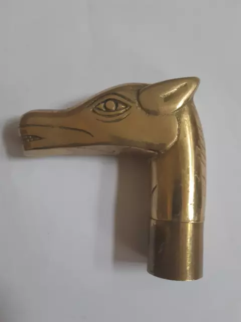 Brass Horse Head - Walking Stick/Cane Handle - Vintage