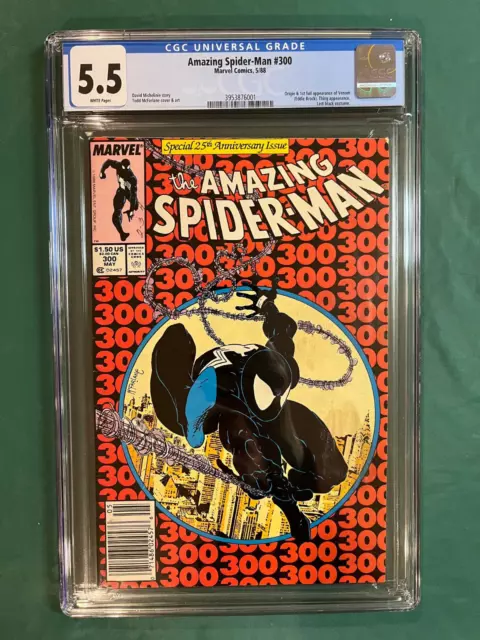 Amazing Spider-Man #300 CGC 5.5 WP Newsstand Variant 1st Appearance Venom! 1988