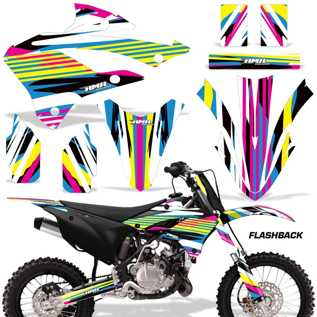 Dirt Bike Adesivi Kit Grafica Adesivo Per Kawasaki KX85 & KX112- 22 -a Flashback