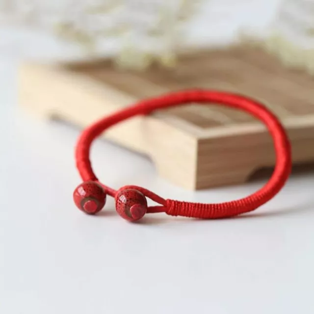 Lucky Love Ceramic Bead Red Cord Bracelet Men Women Jewelry Adjustable Unisex