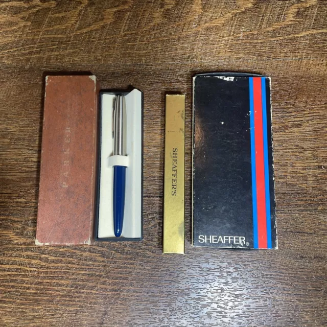 Lot Of 4 Sheaffer And Parker Vintage Pens Untested/Unrestored