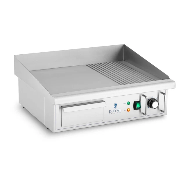 Plancha Électrique Professionnelle Plaque De Cuisson Lisse Rainurée 36x56cm 3kW