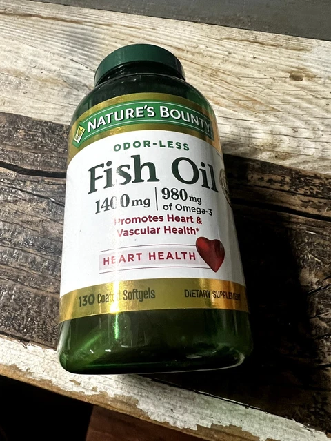Nature's Bounty® Odor-Less Fish Oil 1400 Mg • 130 Coated Softgels • Exp 11/2025
