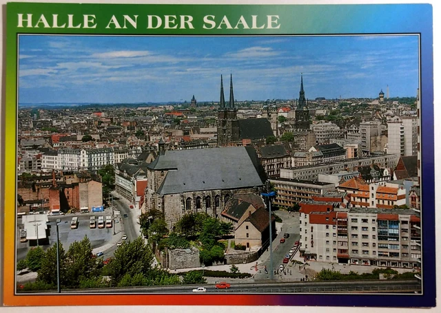 AK --- Halle an der Saale - Blick von Süden auf die Stadt (90er) --- ungelaufen