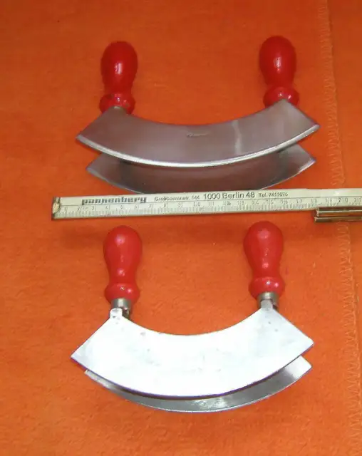 6er Set Holzgriff rot Küchenhelfer Küchengerät alt Küche Wiegemesser Stampfer (6 3