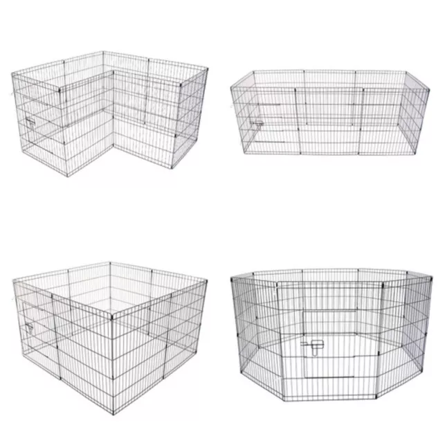 24in 8 Panel Pet Playpen Portable Exercise Cage Fence Enclosure Dog Puppy Rabbit 3