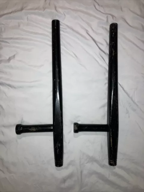 2 Solid Wood BLACK Martial Arts T Stick Iron Wood Kung Fu Training Stick 20Inch