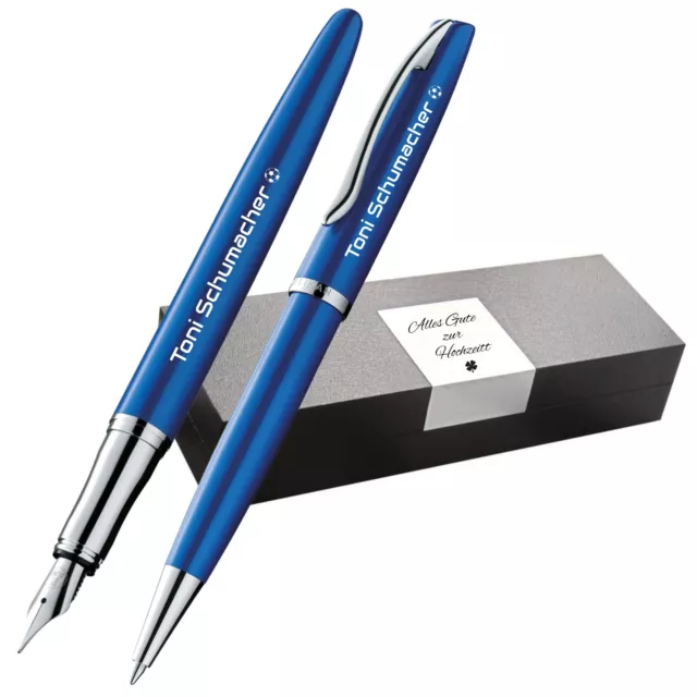 Pelikan Pluma Y Bolígrafo Jazz Noble Elegance Juego Azul Con