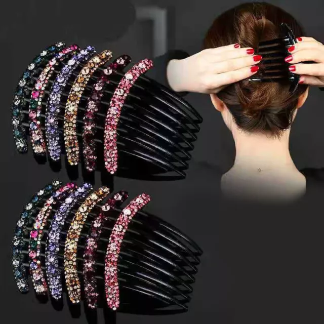 Women Crystal Hair Comb Pins Clip Slide Flower Hair Accessories Hair Accessories
