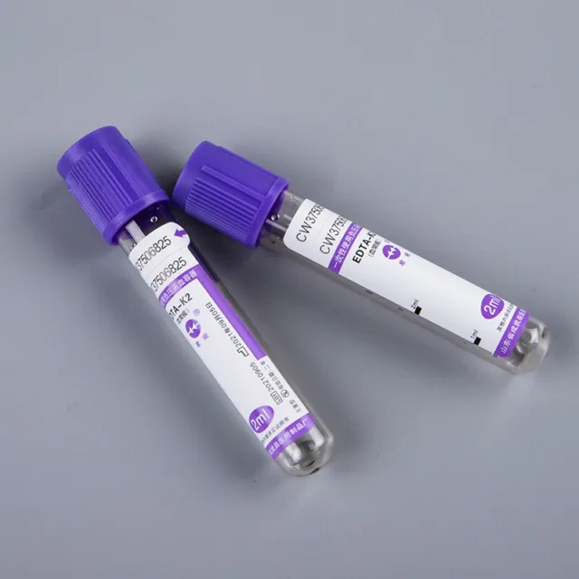 10 pz tubo di raccolta sangue sottovuoto EDTA-K2 monouso medico con tappo 2 ml 5 m wi