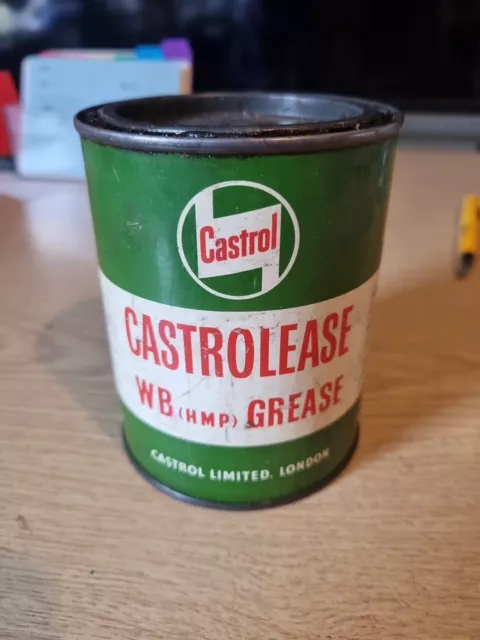 Vintage Castrol Castrolease LM Grease One Pound Tin Can Auto Petroliana