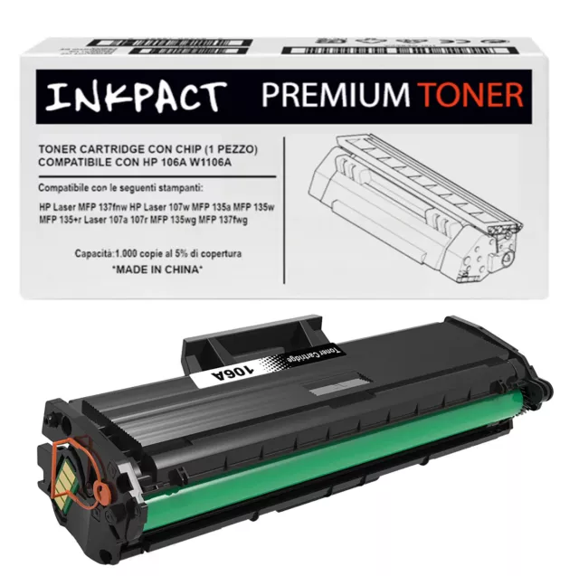 INKPACT Cartucce Toner CON CHIP compatibile con HP 106A W1106A per HP Laser MFP