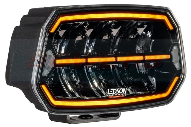 LEDSON SAROX 9+ Black 9-Round Full LED Driving Spotlight – With Side Light