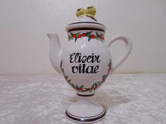 Herr Fayence Ceramica Stoccaggio Apothekergefäß Elixir Vitae - Stile Vintage