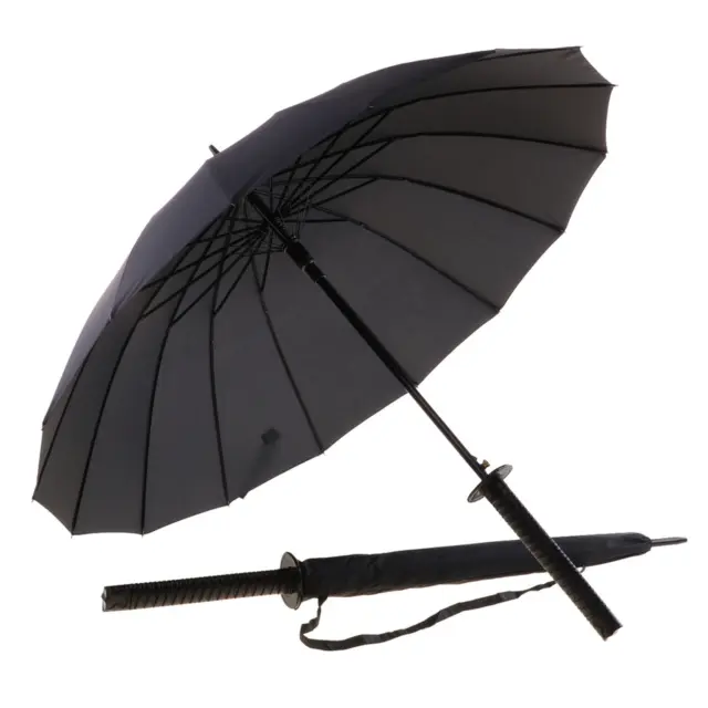 Japanwelt Samurai Regenschirm Katana groß schwarz japanisch Anime Cosplay Schirm