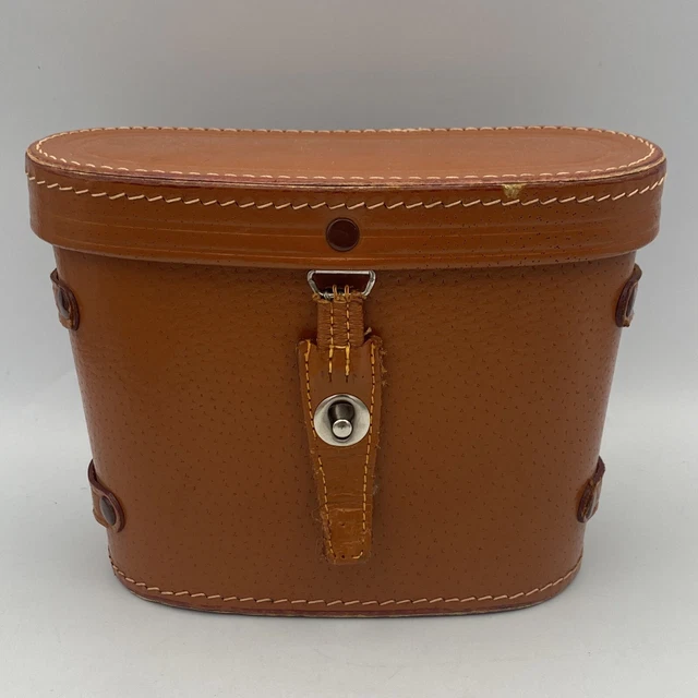 Estuche con binoculares vintage forrado de cuero bronceado Japón
