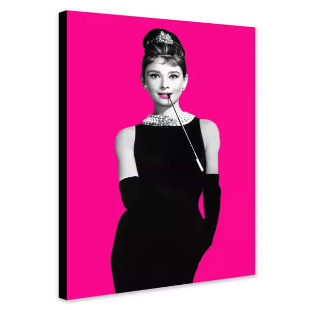 Audrey Hepburn Pop Art Pink - Breakfast at Tiffany's  - Canvas Framed Wall Print