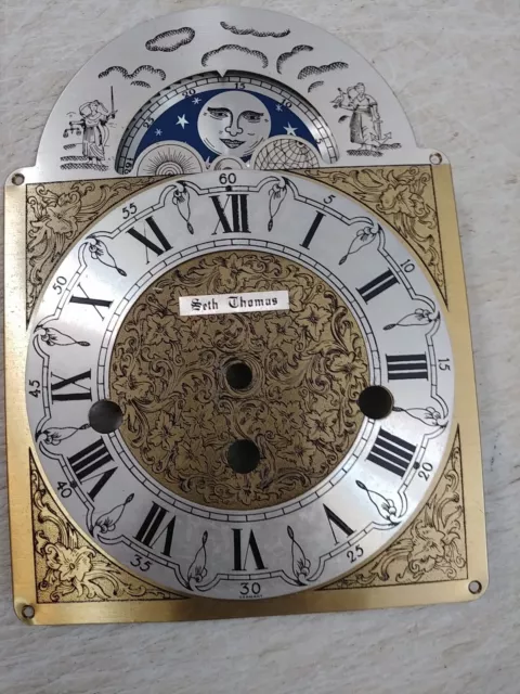 Seth Thomas Bracket  Mantle Clock Dial With Moon Phase 2