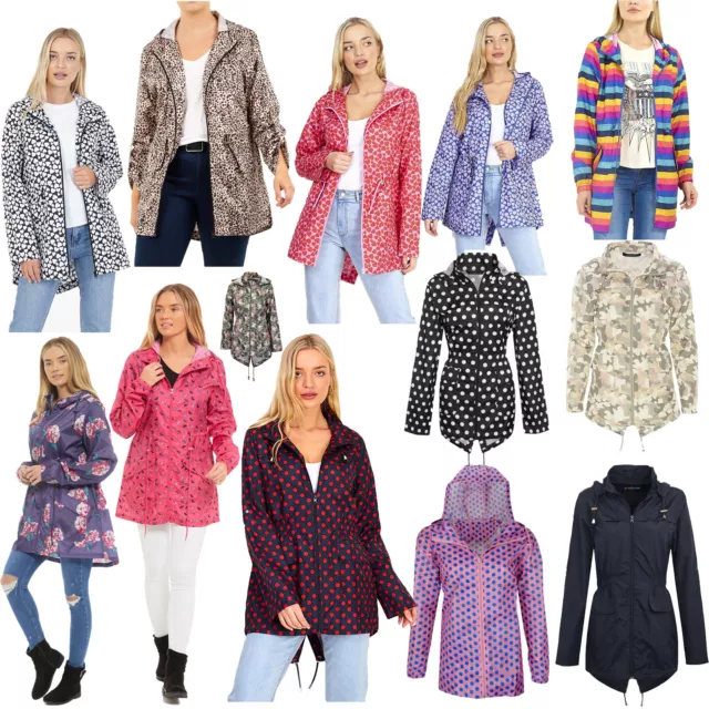 LADIES RAIN MAC Womens Shower Raincoat Girls Fishtail Festival