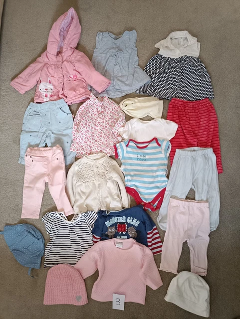 3-6 Months Baby Girl Clothes ❤️Bundle💕 18 Items Baby Grow Romper Coats Tops💕3