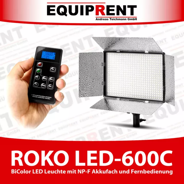 ROKO LED-600C BiColor NP-F LED Flächenleuchte mit Fernbedienung (EQ348)